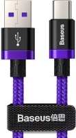 Baseus 1m - 5A Purple Series USB Type-A 2.0 to Type-C Flash Charge Cable - Black Photo
