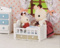 Sylvanian Family - Chocolate Rabbit Baby Bed Set Photo