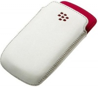 Blackberry 9380 - Premium Leather Pocket - White Hot Pink Cellphone Cellphone Photo