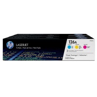 HP 126A 3-Pack Cyan/Magenta/Yellow LaserJet Toner Cartridges Photo