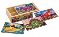 Melissa & Doug Dinosaurs Puzzles in a Box - 12 Piece Photo
