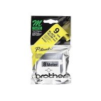 Brother M-K621 9mm x 8m Black on Yellow Non-Laminated Tape Photo