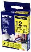 Brother TZe-631 Black on Yellow Laminated Tape 12mm Photo