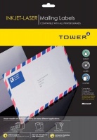 Tower W100 Mailing Inkjet-Laser Labels - Pack of 25 Sheets Photo