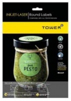 Tower W118 Round Inkjet-Laser Labels - Box of 100 Sheets Photo