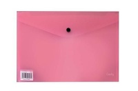 Croxley A4 Document Envelope with Button - Pink Photo