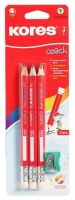 Kores Grafitos Triangular Coach HB Pencils With Eraser Tip Photo