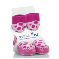 Mocc Ons - Slipper Socks Pink Spots Photo