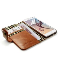 Tuff-Luv Alston Craig Vintage Genuine Leather E-scape Tec wallet Case Cover for Iphone 6 Plus - Brown Photo