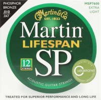 Martin 41MSP7600 SP Lifespan 92/8 Phosphor Bronze Extra-Light 12 String Acoustic Guitar Strings Photo