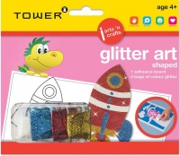 Tower Kids Glitter Art Shaped - Rocket Photo