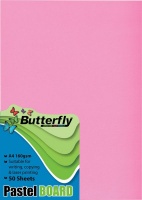 Butterfly A4 Pastel Board 50s - Pink Photo