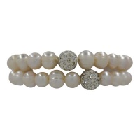 Lily & Rose 2-Pack Freshwater Pearl & Crystal Ball Bracelet Photo