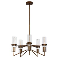 Zebbies Lighting - Florence 5lt - Brown/Gold Chandelier with Clear Glass Photo