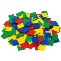 EDX Education Colour Tiles Plastic 4 Col 400 pieces pbag 2mm thick Photo