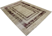 Decorpeople Modern Polyester and Heatset Rug in Beige Red Square 80x300 Photo