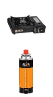 Alva Single burner stove with 2 gas canisters - Combo Photo