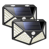 2 piecesS Solar Powered 114 LED Wall Light With Motion Sensor-Q-L433 Photo
