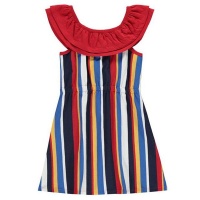 SoulCal Junior Girls Stripe Frill Dress - Bardot Stripe [Parallel Import] Photo