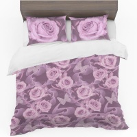 Print with Passion Fluffy Pink Roses Duvet Cover Set Photo