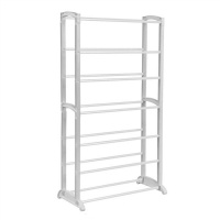 Knight 7 Tier White Plastic Extendable and Expandable Shoe Rack Photo