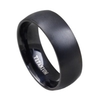 IMIX Men's Classic Black Titanium Ring Size 8 Photo