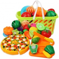 JuniorFX Fruit and Vegetable Grocery Basket Kids Play Set Photo