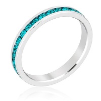 Stylish Stackable with Turquoise Crystal Ring Photo