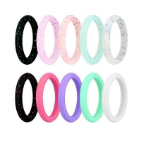 Silicone rings Set of 10 Glitter Mix Photo