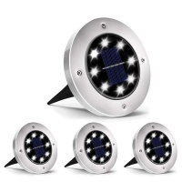 Dream Home DH - 4 Pack Stainless Steel Garden Pathway Deck Lights With 8 LED Photo