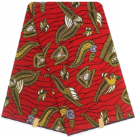 Vlisco Hollandaise wax-Red Slugs African Print Fabric Photo