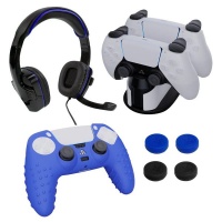 Sparkfox PS5 Console Gaming Bundle - Headset Charger Cover & Grips Photo
