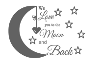 Graceful Accessories We Love You To The Moon and Back - Baby Room Wall Decor Photo