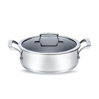 FIG 28cm Non Stick Stainless Steel Stewpan with Glass Lid Photo