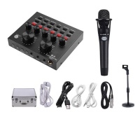 V8 Live Sound Card Interface With Microphone For Live Broadcast Stream Photo