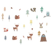 AOOYOU Cartoon Forest Trees & Animals Art Sticker for Wall Decoration Photo