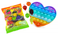 Hubble Kids Pop It - Rainbow Heart & Complimentary Tik Tok Jelly Fruit Bag Photo