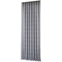 Matoc Designs Matoc Readymade Shorter Curtain 160cm Height-Block Design-Taped-Lined-Grey Photo