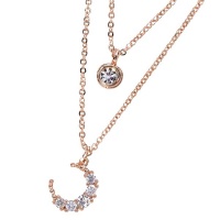Idesire Layered Rose Gold Necklace With Moon Charm Photo