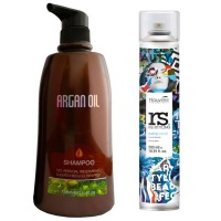 Moroccan Argan Oil - Shampoo 750ml & Nouvelle Re-Styling Extra Trend 500ml Photo
