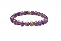 Natural Handmade Amethyst Purple/ Lilac & Silver Stone Bracelet Photo