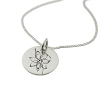 Flower Necklace with 'small steps every day' Engraved on the Back Photo