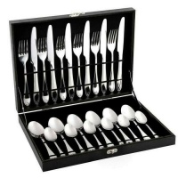 24 piecess Stainless Steel Fine Cutlery Set with Black Case Photo