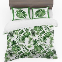 Print with Passion Watercolour Tropical Leaves Duvet Cover Set Photo