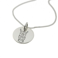 Geometric Rhino Sterling Silver Necklace with Chain Photo