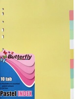 Butterfly A4 File Dividers Pastel Board - 10 Tab Photo