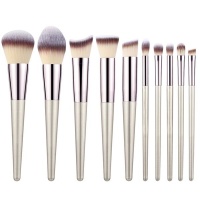 10 Piece Champagne Nude Cosmetic Brush Set Photo