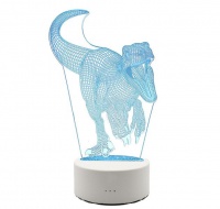 Spoonkie 3D LED: Dinosaur Raptor Optical Illusion Lamps Light - Smart Touch- Remote Photo