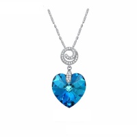 XP Heart Shaped Swirl my World Around Swarovski Embellished Crystal Necklace Photo