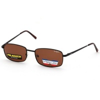 Lespecs Wrap Mens Brown Solid Polarized Lens Sunglasses - Matte Black Photo